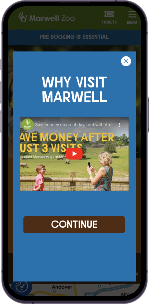 Marwell Zoo's embedded YouTube video